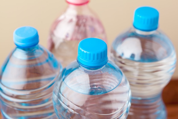 Close up of a plastic bottles