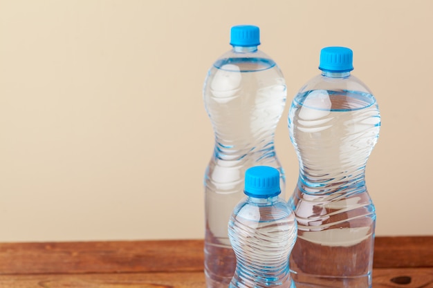 close up of a plastic bottles 