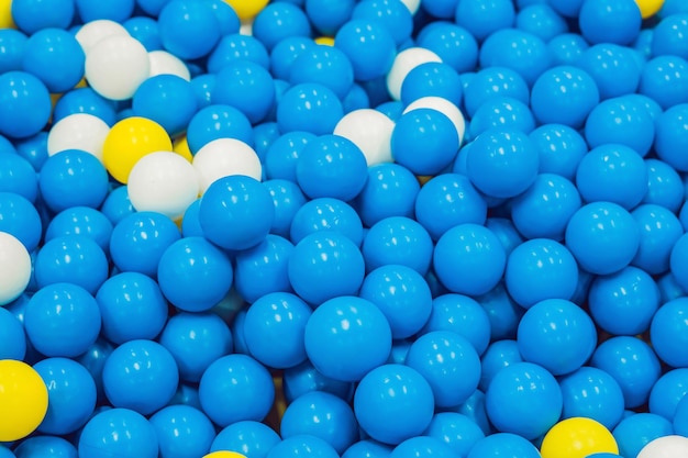 Close up of plastic colorful blue ball at the playground