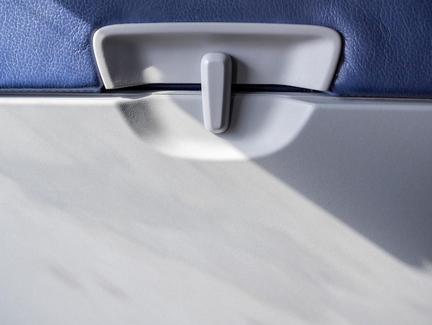 Close up plastic food tray on airplane