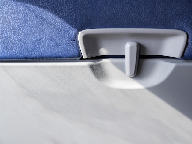 Close up plastic food tray on airplane