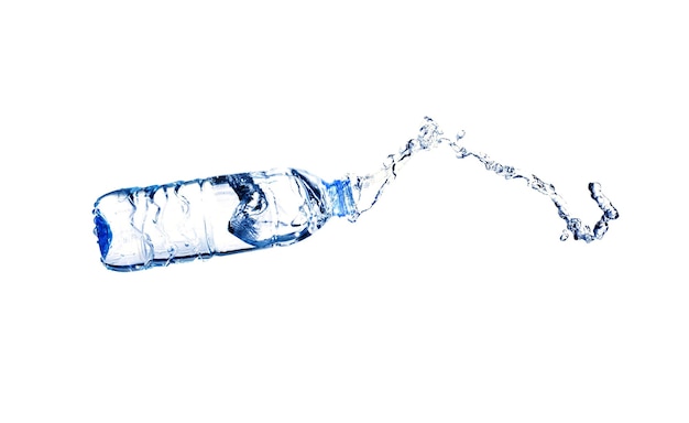 Close-up of plastic water bottle against white background