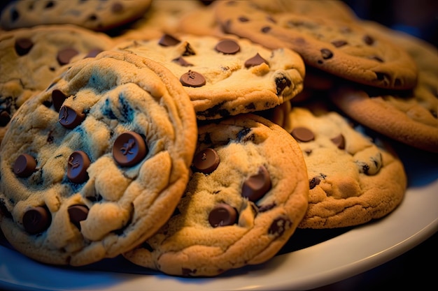 A close up of a plate of cookies