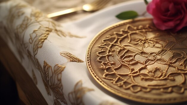 Close Up of Plate on Table A Detailed View of a Table Setting Passover