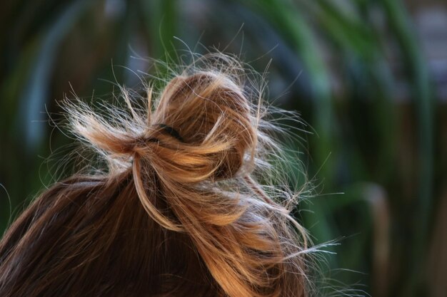 Photo close-up of a ponytail