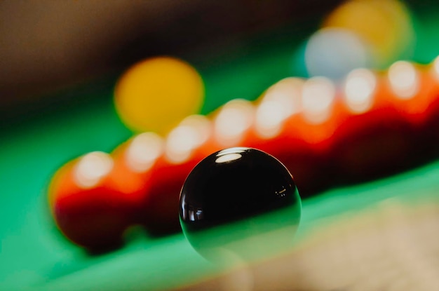 Photo close-up of pool table