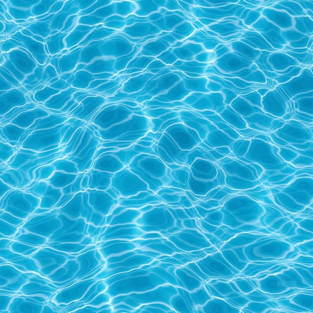 A close up of a pool with a blue water surface generative ai