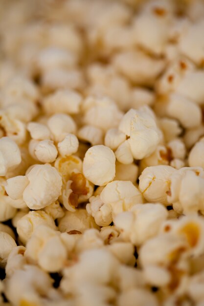 Close up on popcorn