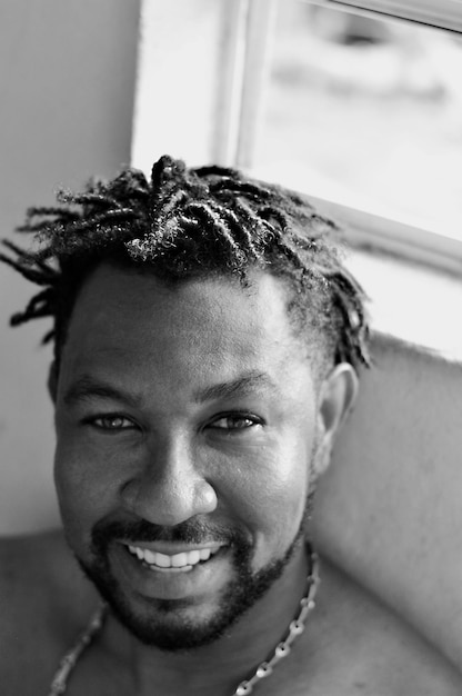 close-up portrait of african man