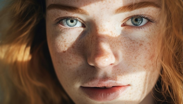 close up portrait of beautiful blonde woman