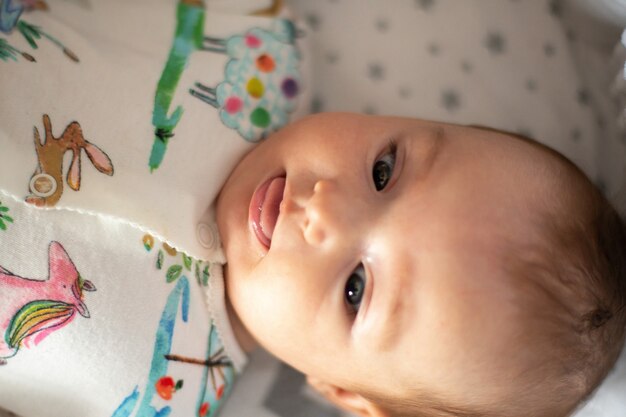 Close up portrait of a beautiful little baby girl