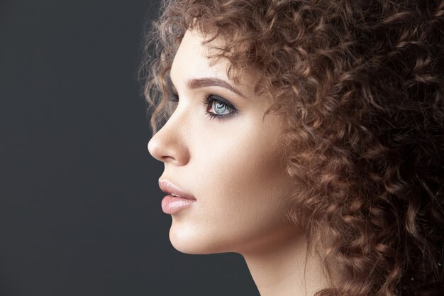 Close up portrait of beautiful woman face