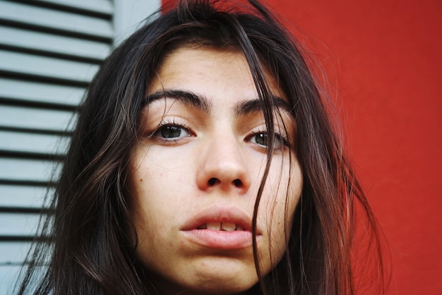 close-up portrait of beautiful woman