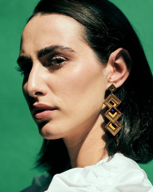 Close-up portrait of beautiful young woman