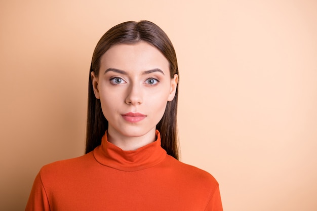 Close up portrait of beautiful young woman