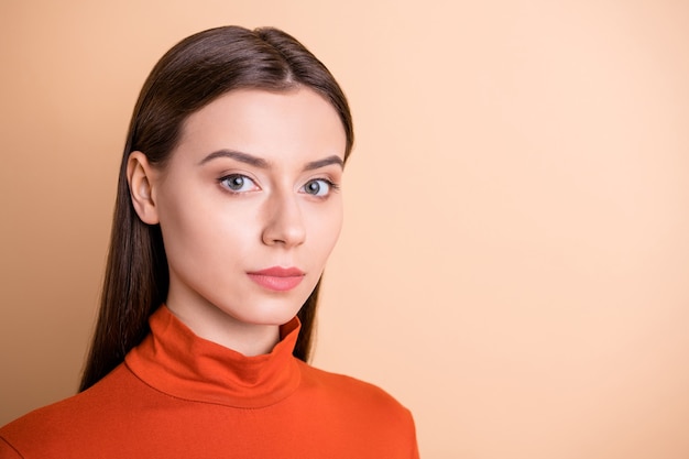 Close up portrait of beautiful young woman