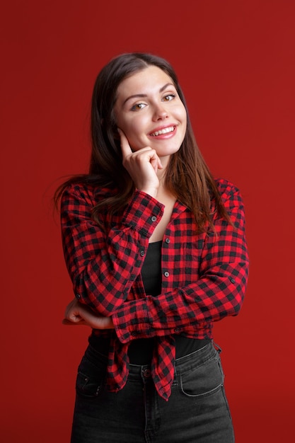 Close up portrait of a beautiful young woman