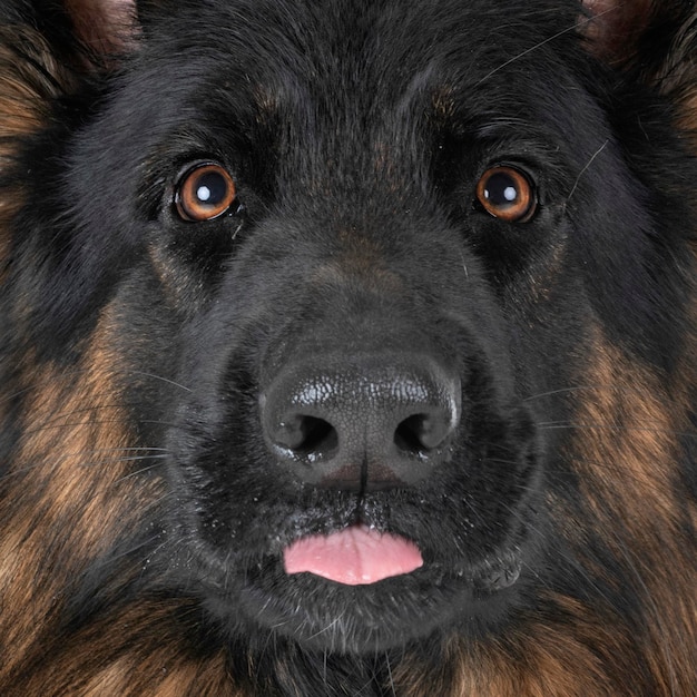 Foto ritratto ravvicinato di un cane nero
