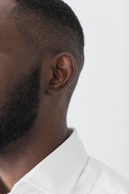 Close-up portrait of black man