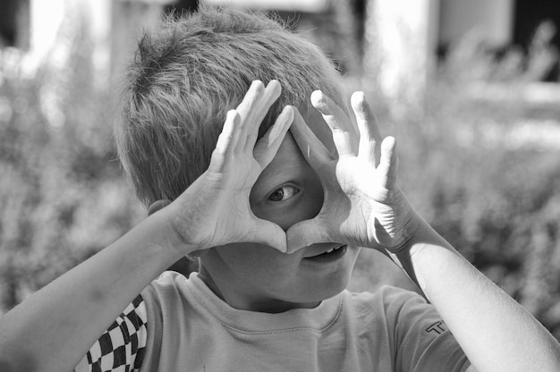 Photo close-up portrait of boy