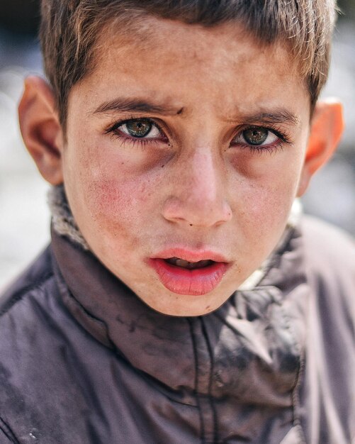 Photo close-up portrait of boy