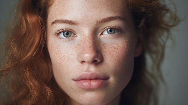 close up portrait of a caucasian woman with a pimple