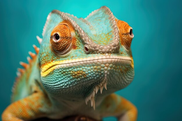 Close up portrait of a chameleon