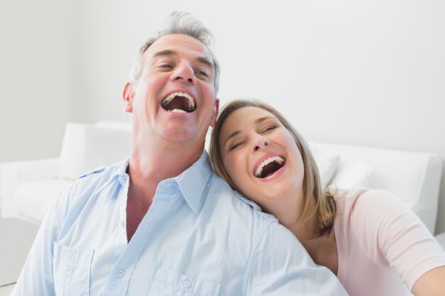 Close-up portrait of a cheerful couple