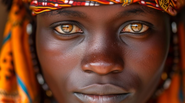 Close Up Portrait of Child With Blue Eyes