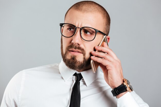 Close up portrait of a confident businessman