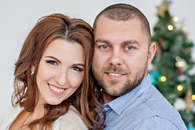 Close-up portrait of a couple in love