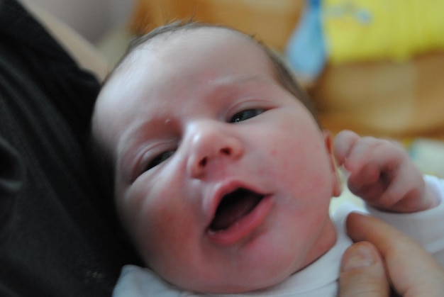 Close-up portrait of cute baby boy