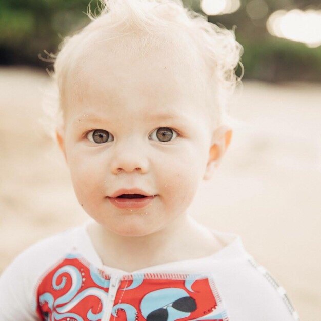 Photo close-up portrait of cute baby