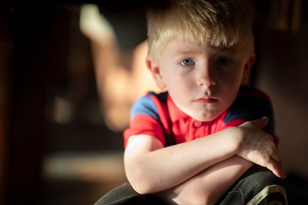 close-up portrait of cute boy