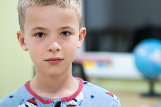 Close up portrait of cute child boy.