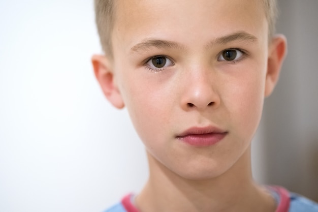 Close up portrait of cute child boy