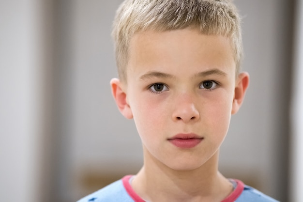 Close up portrait of cute child boy