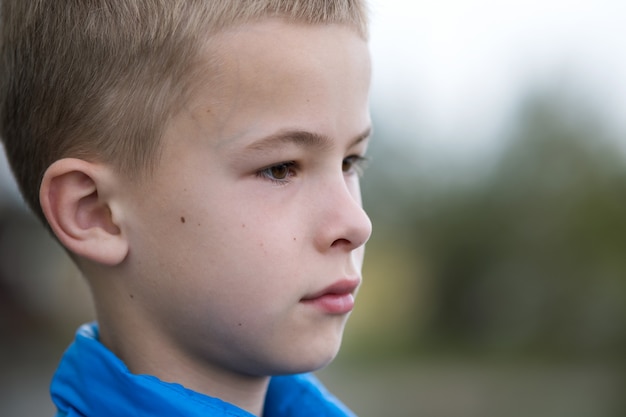 Close up portrait of cute child boy