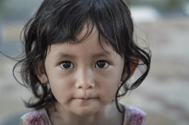 close-up portrait of cute girl