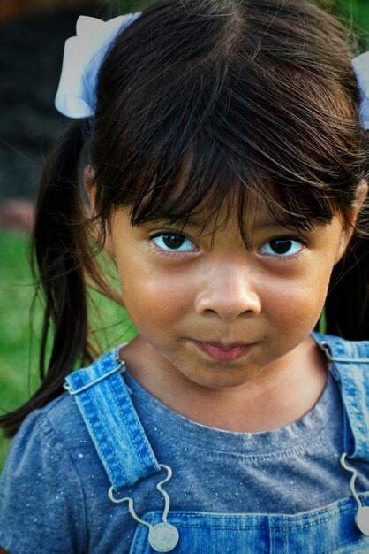 Photo close-up portrait of cute girl