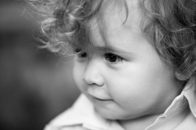 Close up portrait of a cute little baby. Childhood concept.