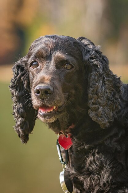 Foto ritratto di un cane in primo piano