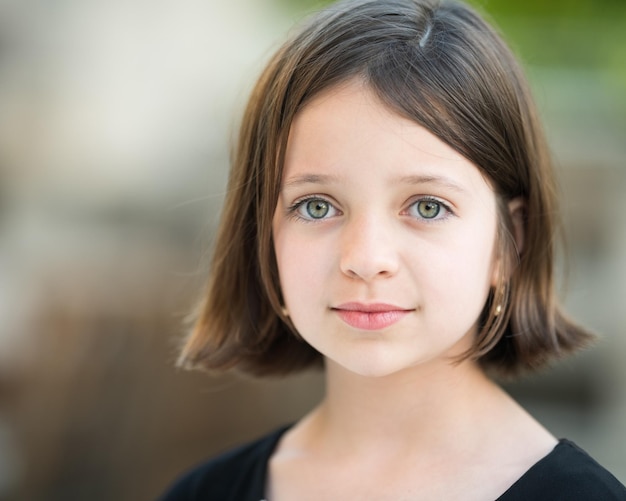 Photo close-up portrait of girl