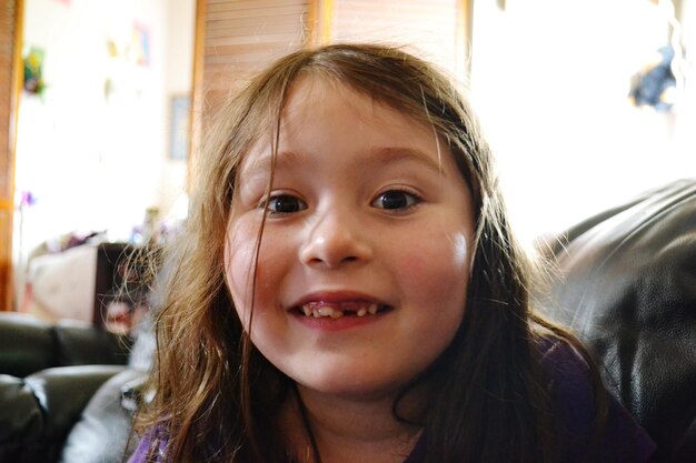 Photo close-up portrait of girl