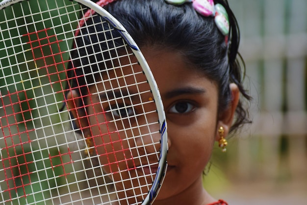 Photo close-up portrait of girl