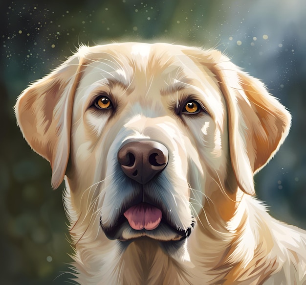 Close up portrait of golden retriever