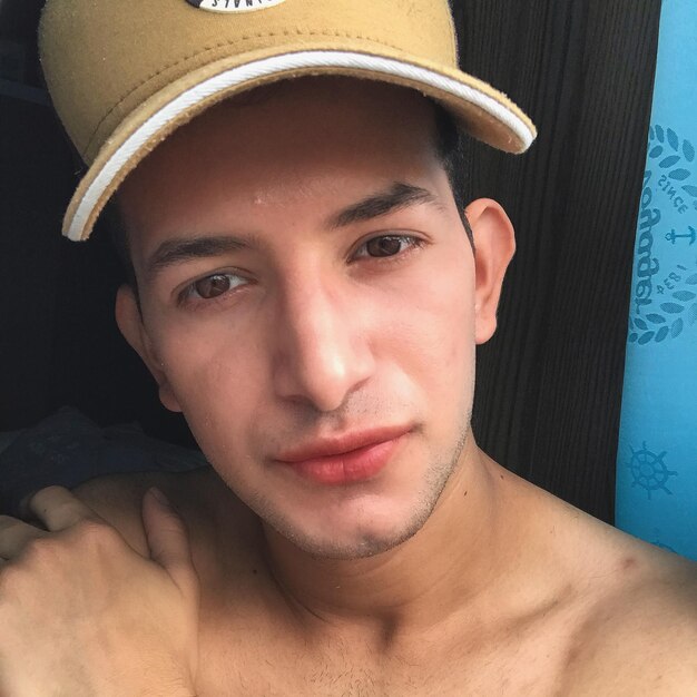 Close-up portrait of handsome young man