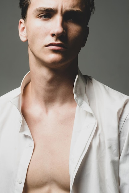 Close up portrait of Handsome young man.