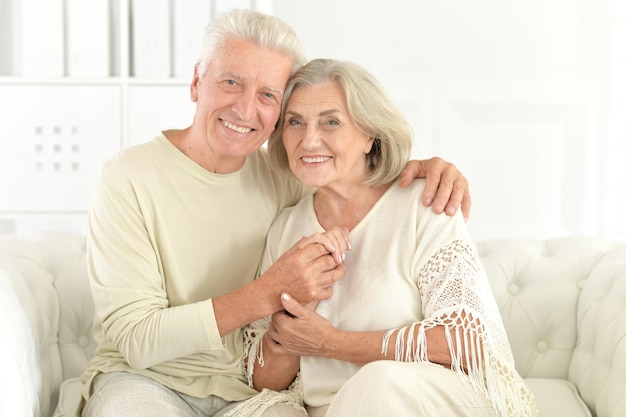 close up portrait of happy mature couple