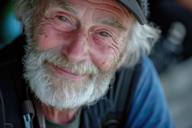 close up portrait of happy senior man looking at camera